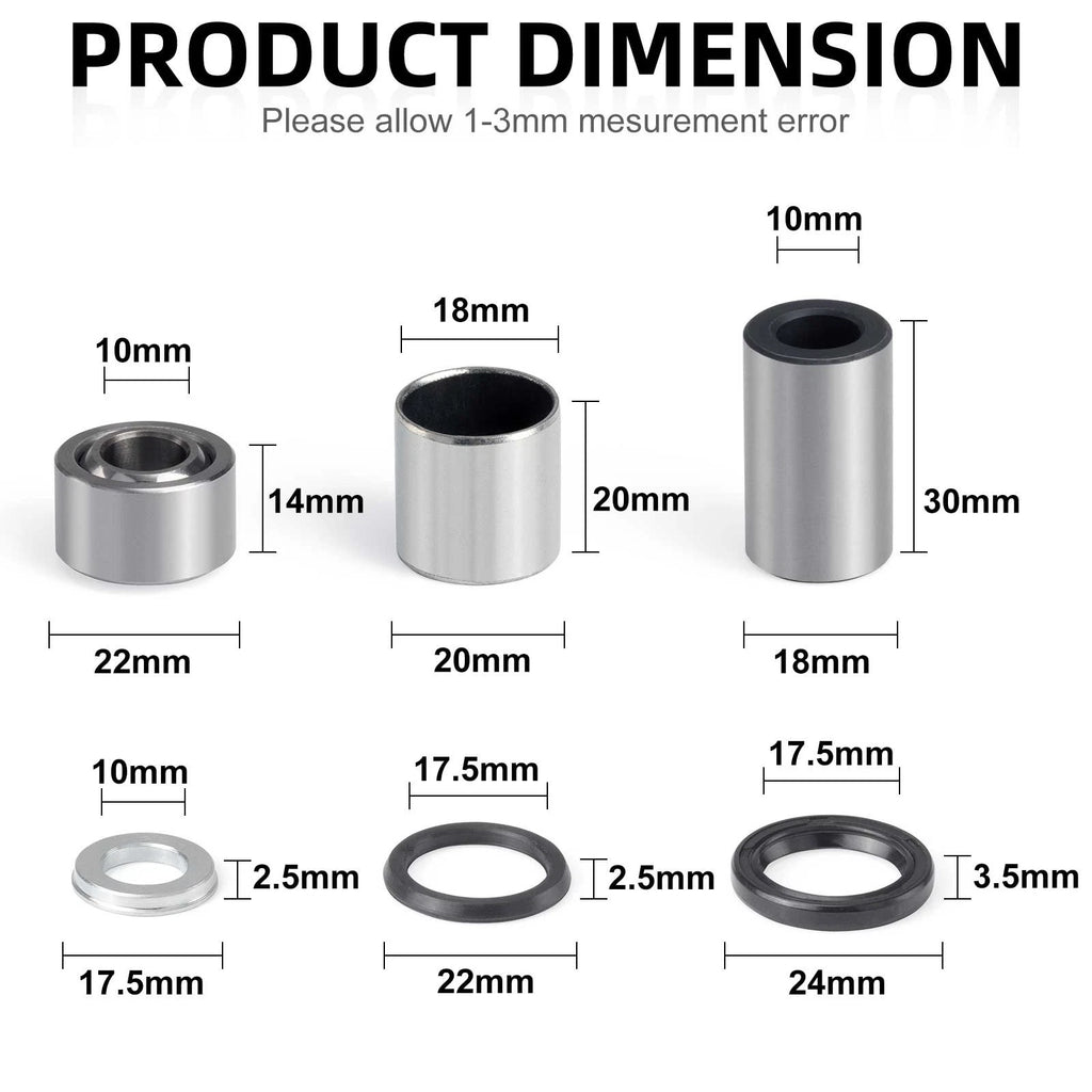 Front Upper Lower Shock Bushing Kit for Honda Sportrax 400 TRX400EX (1999-2004)