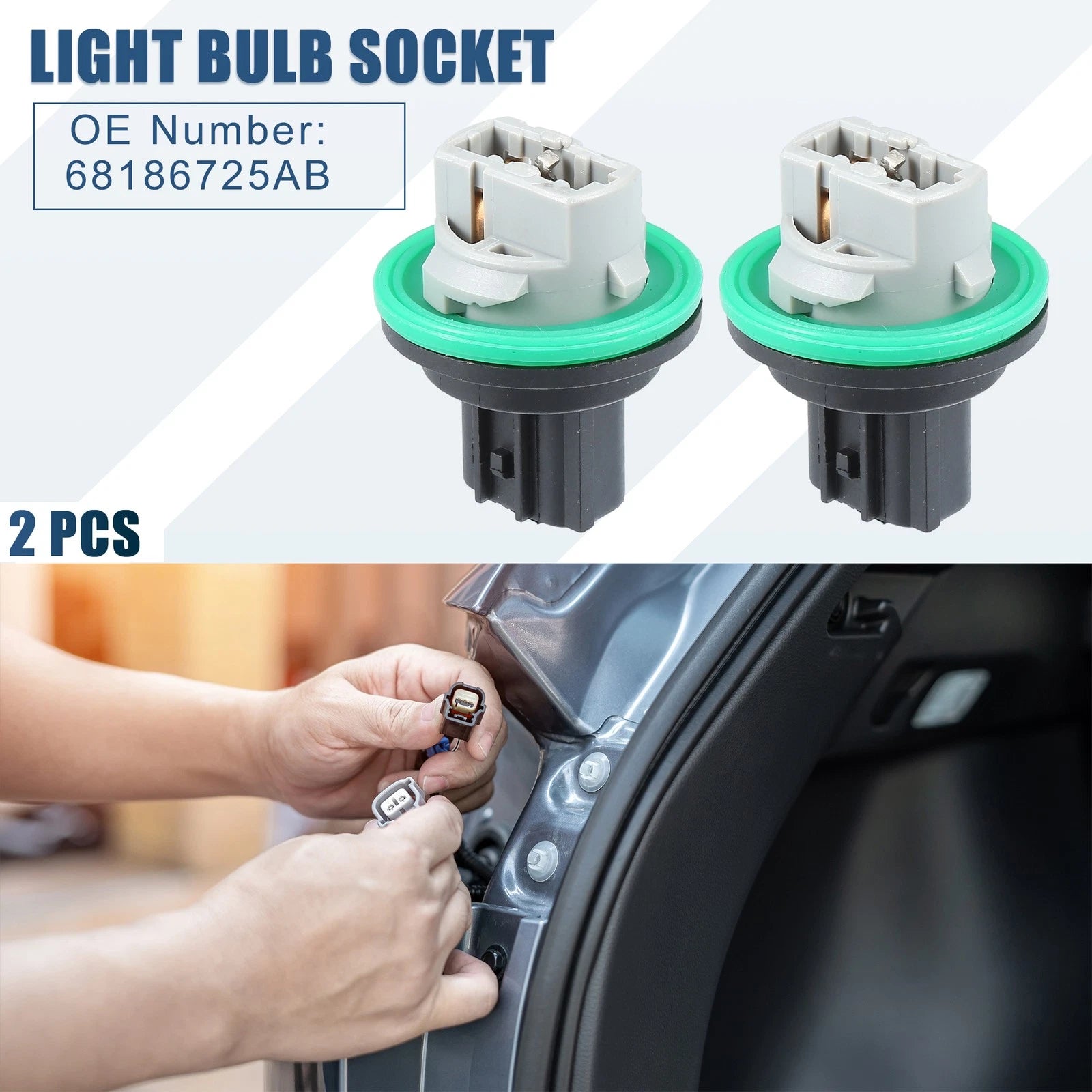 2X Rear Brake Taillamp Light Bulb Sockets No.68186725AB for Dodge Dart (2013–2016)