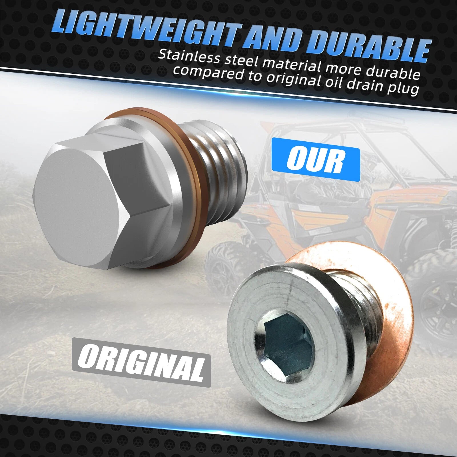 Engine Oil Drain Plug for Polaris Sportsman 570 700 800 850 (2002–2021)