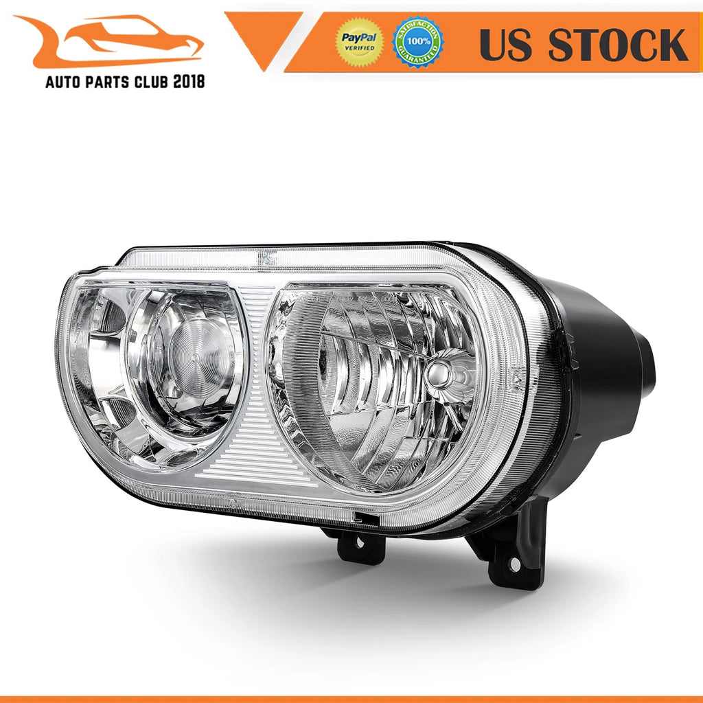 Chrome Housing Headlights Assembly L+R for Dodge Challenger (2008–2014)