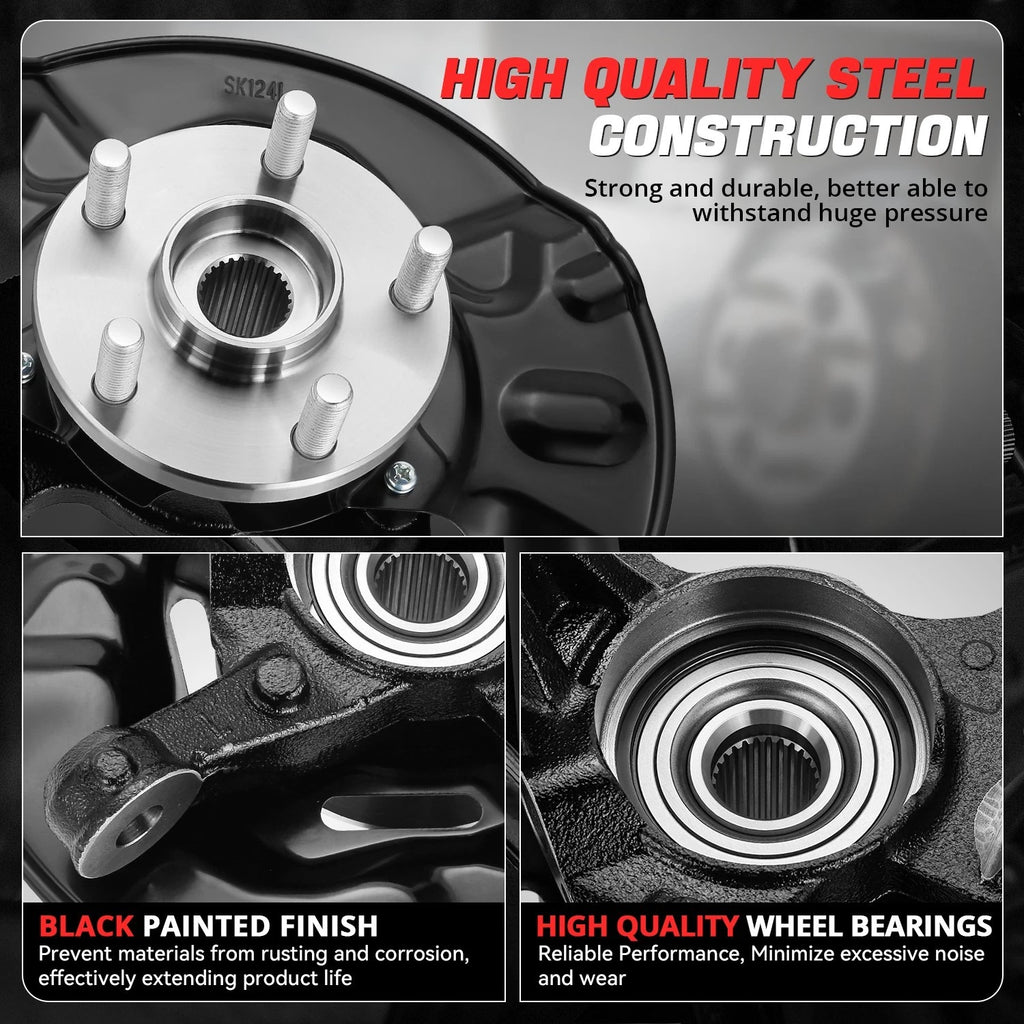 Front Left Driver Loaded Wheel Bearing Knuckle Assembly for Toyota Corolla (2003–2008)