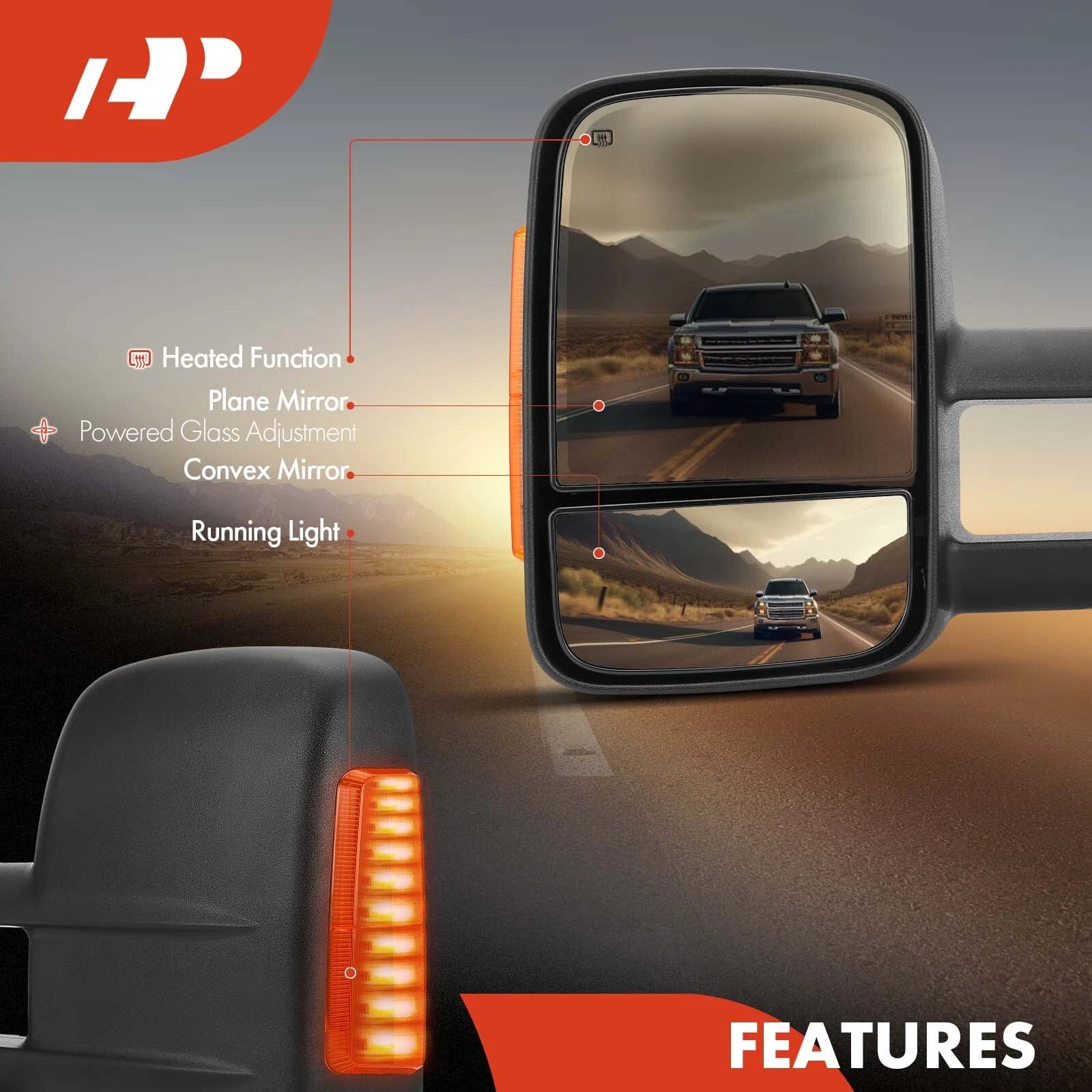 2X Power Towing Mirrors for Chevy Silverado 1500 (2003-2006)