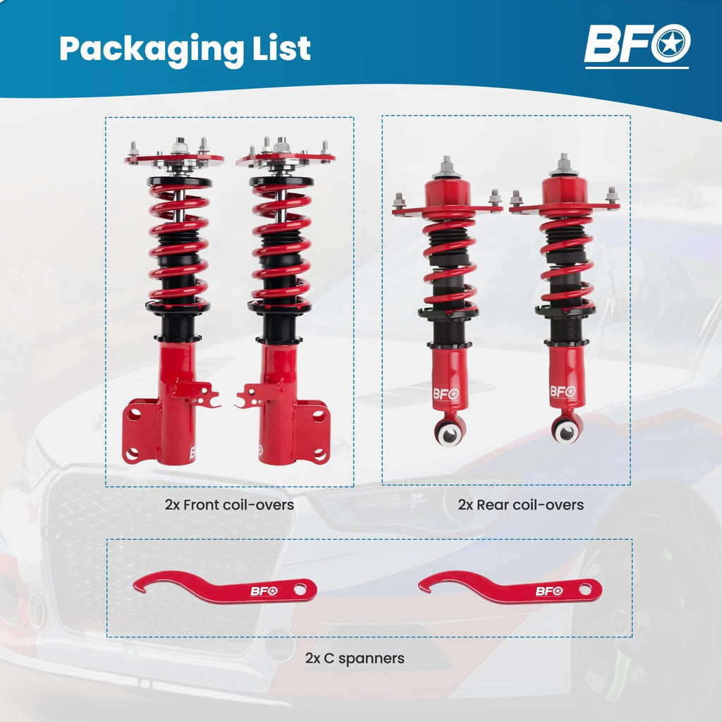BFO Coilovers Suspension Lowering Kit for Toyota Corolla (2009–2017) E140/E150/E170