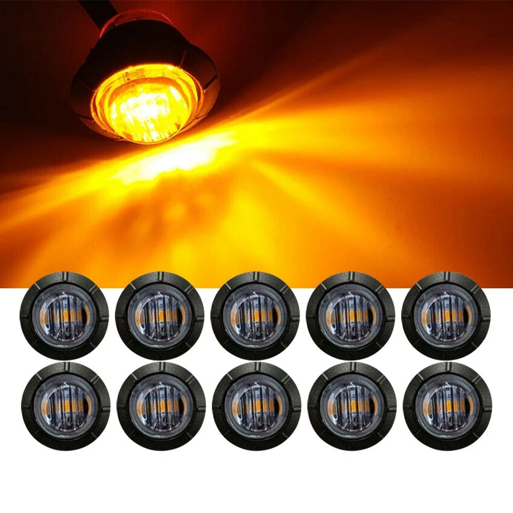 20x LED Round Side Marker Lights for RV Truck Trailer (Universal Fit)
