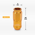 20Pc M12X1.25 Orange JDM Open End Cone Wheel Lug Nuts + Spline Lock + Key