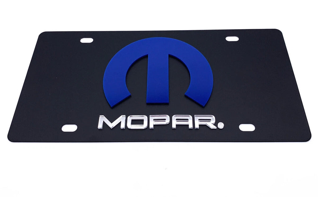 Mopar Emblem License Plate Black Finish for 3D Blue M Logo (OEM)