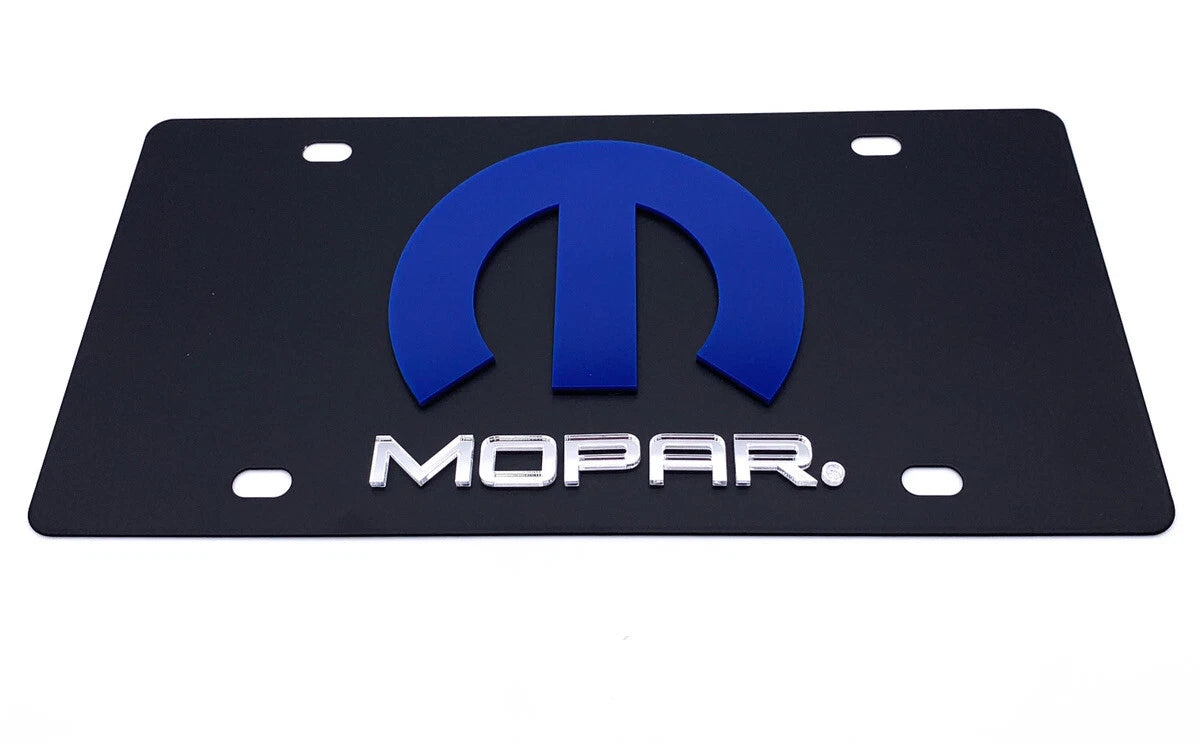 Mopar Emblem License Plate Black Finish for 3D Blue M Logo (OEM)