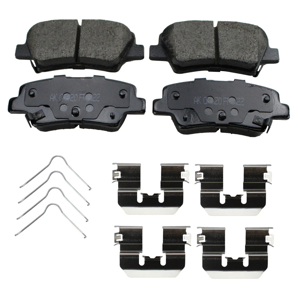 DuraGo Rear Rotors & Akebono ProACT Ceramic Brake Pads Kit for Accent Rio