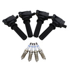 Set of 4 Ignition Coils & 4 Iridium Spark Plugs for Ford L4