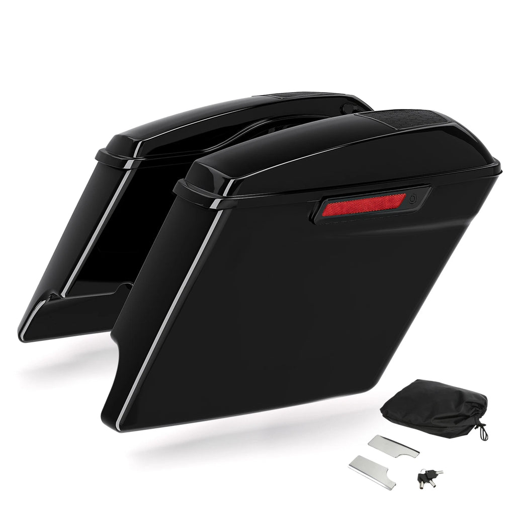 Black 5" Saddlebags with 6" x 9" Speaker Cutout for Harley Electra Glide (2014–2024)