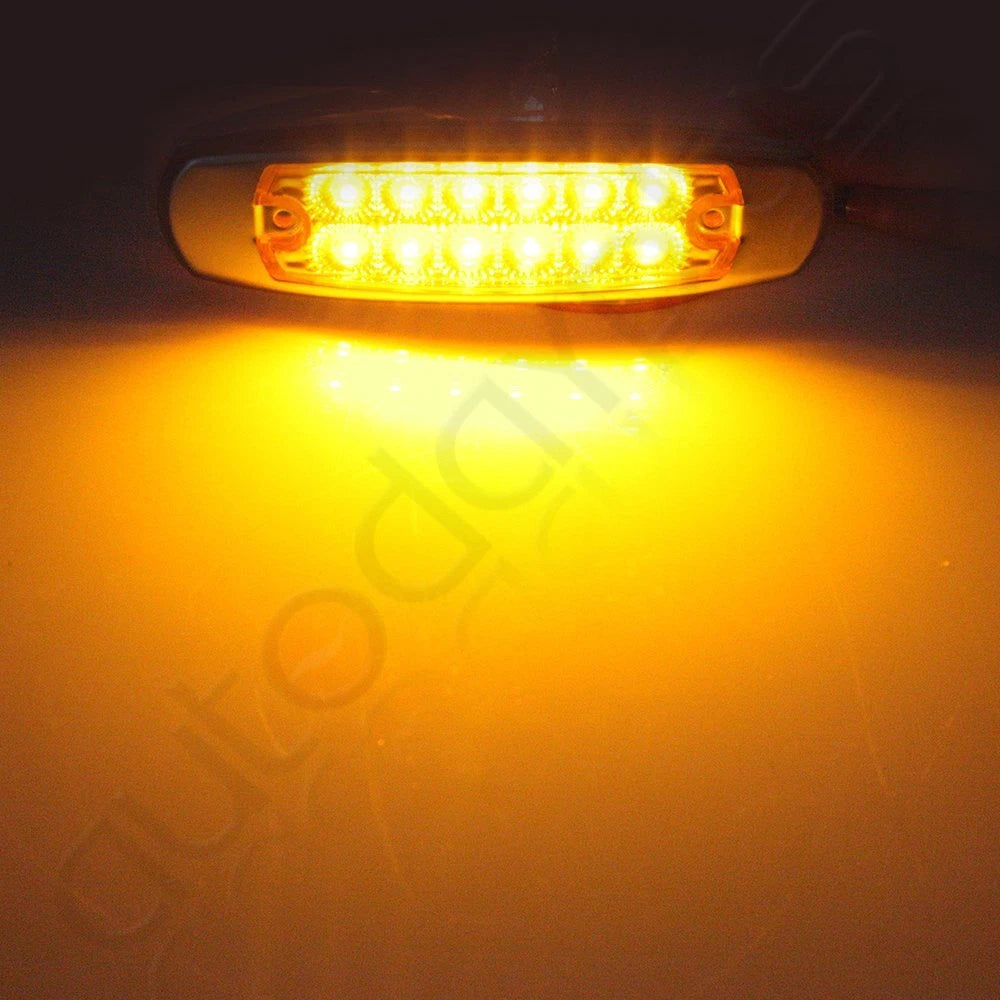 Set of 5 Amber LED Turn Signal Marker Lights for Trailer