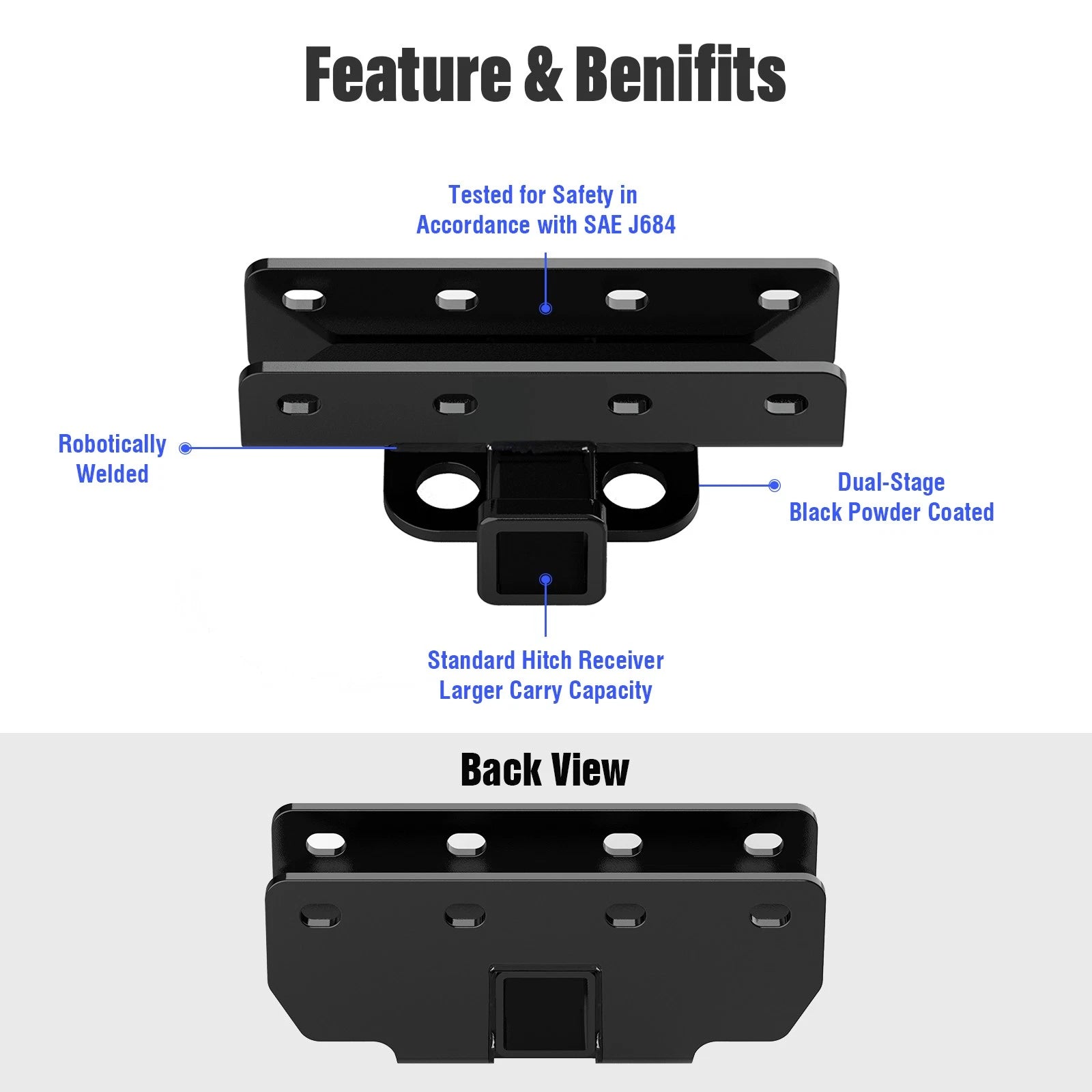 Trailer Hitch Receiver for Jeep Wrangler JK (2007-2018)