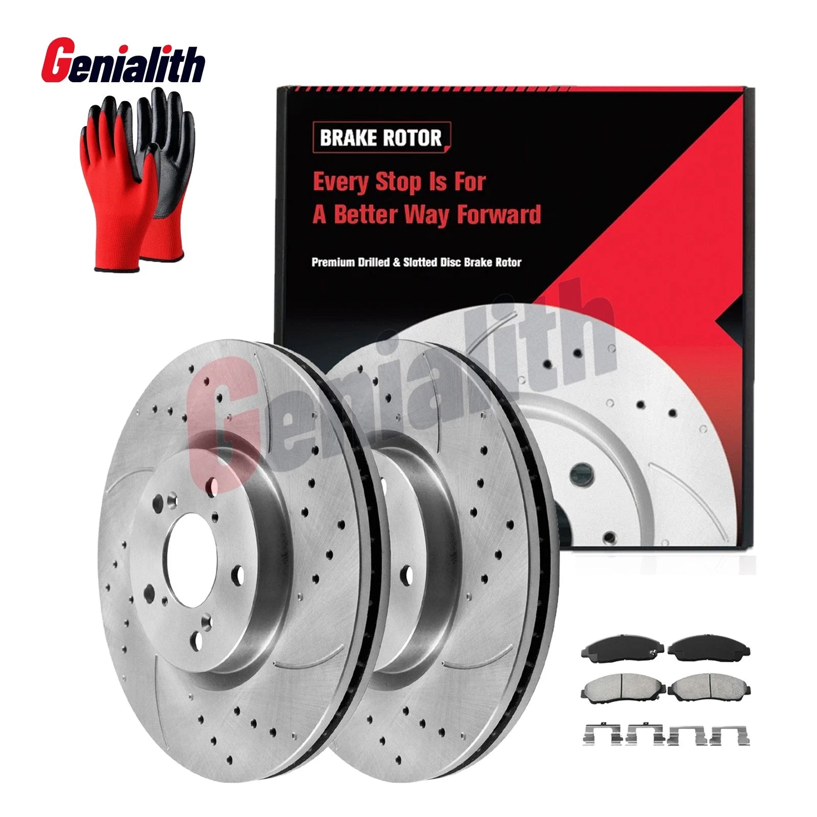 Drilled Brake Rotors Pads Front Kit for Honda Pilot (2009–2015)