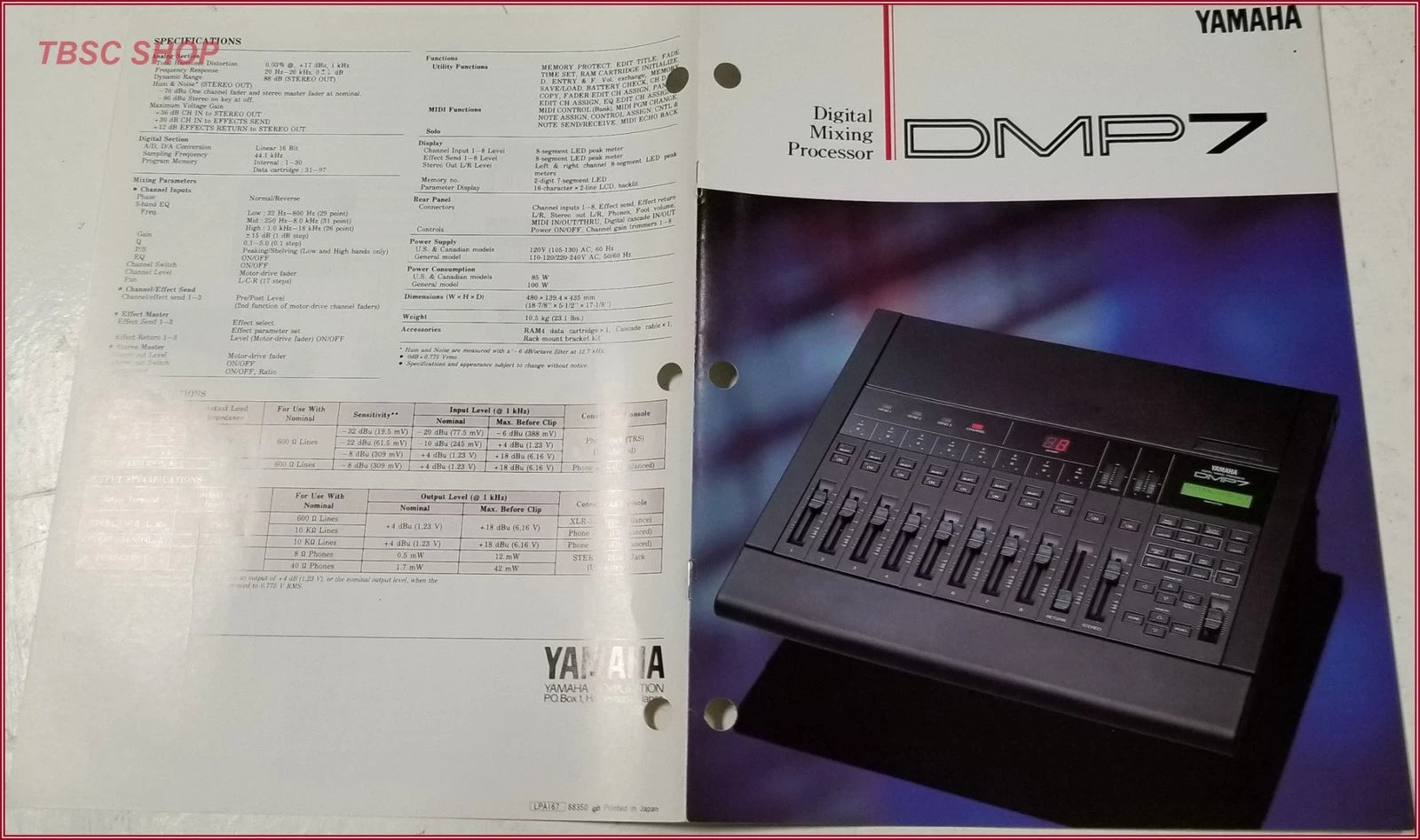Yamaha DMP7 Digital Mixing Processor Brochure