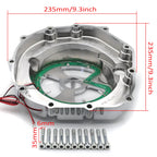 Chrome Engine Clutch Cover with Green LED for Kawasaki ZX14R ZZR 1400 (2006–2014)