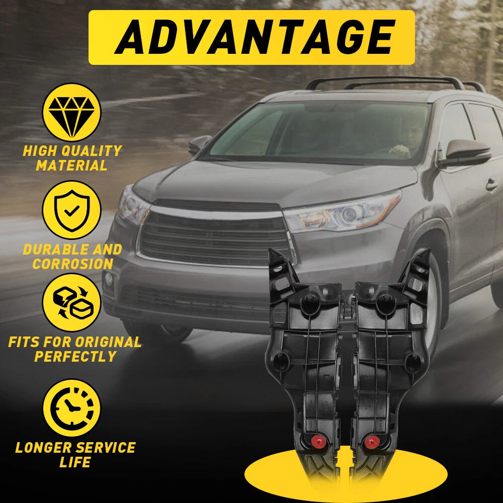2X Front Bumper Cover Mounting Bracket for Toyota Highlander (2014–2016)