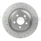Set of 2 Drilled & Slotted Rear Brake Rotors for Mercedes-Benz S550 (2012–2013)