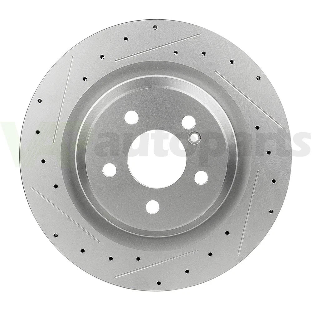 Set of 2 Drilled & Slotted Rear Brake Rotors for Mercedes-Benz S550 (2012–2013)