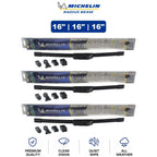 Set of 3 Michelin Radius Beam Wiper Blades for Ford Fairmont (1978–1981)