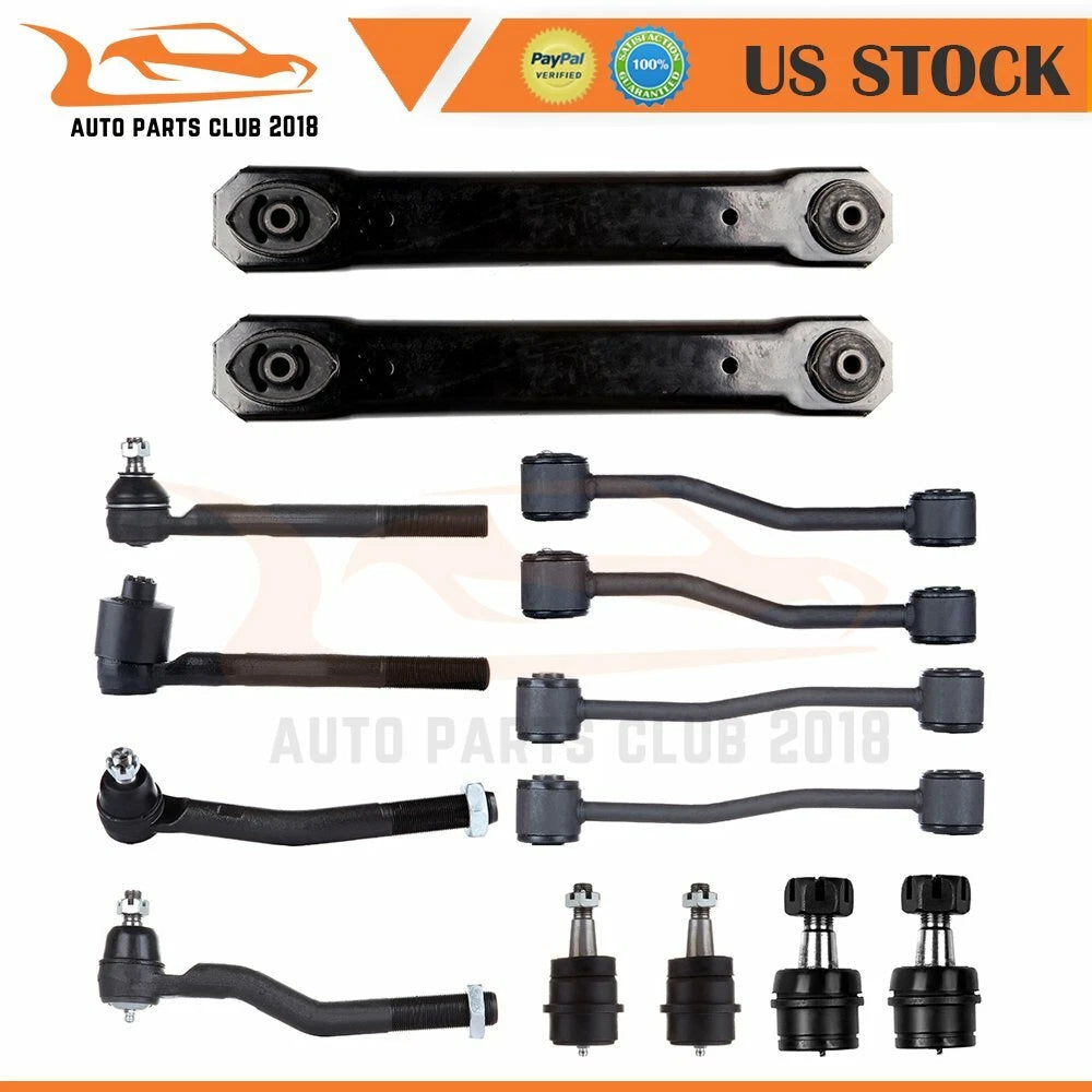14PC Rear Lower Arms Tie Rods Ball Joints Sway Bar for Jeep Grand Cherokee