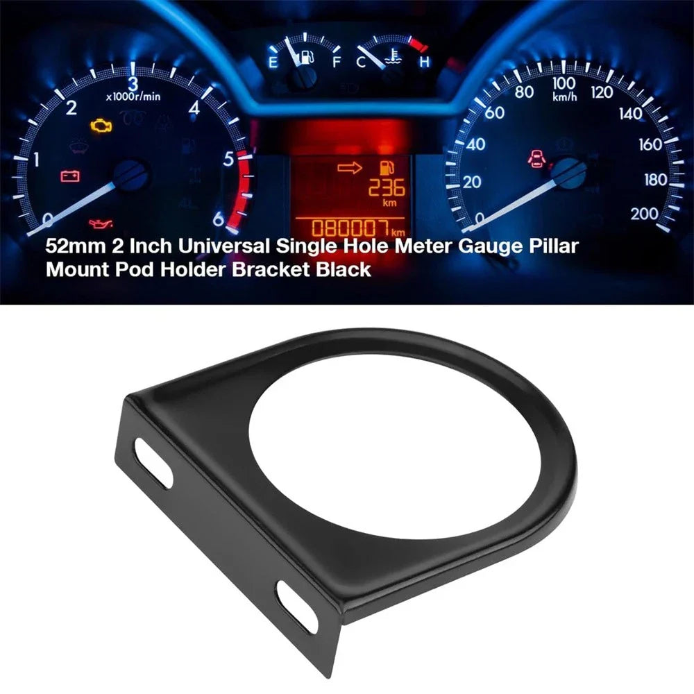 52mm Single Hole Dashboard Gauge Holder Pod for Car - Black