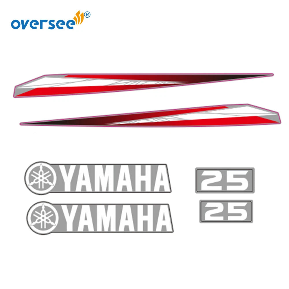Sticker Kit for Yamaha 25HP 2T Outboard (Anti-UV, Not Fade)