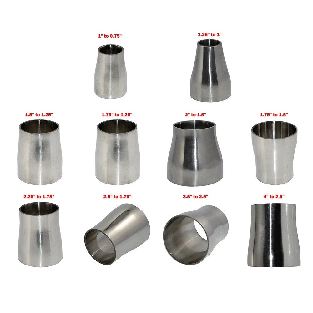 Sanitary Pipe Fitting Reducer Adapter for Stainless Steel 316 (1/2" to 3/4")