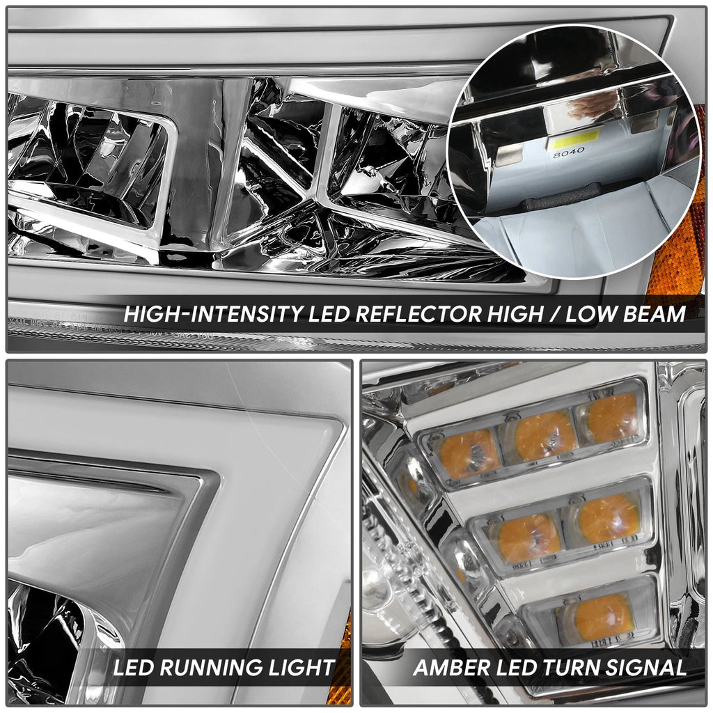 Full LED DRL/Turn Signal Headlights for Dodge Charger (2011–2014) Chrome