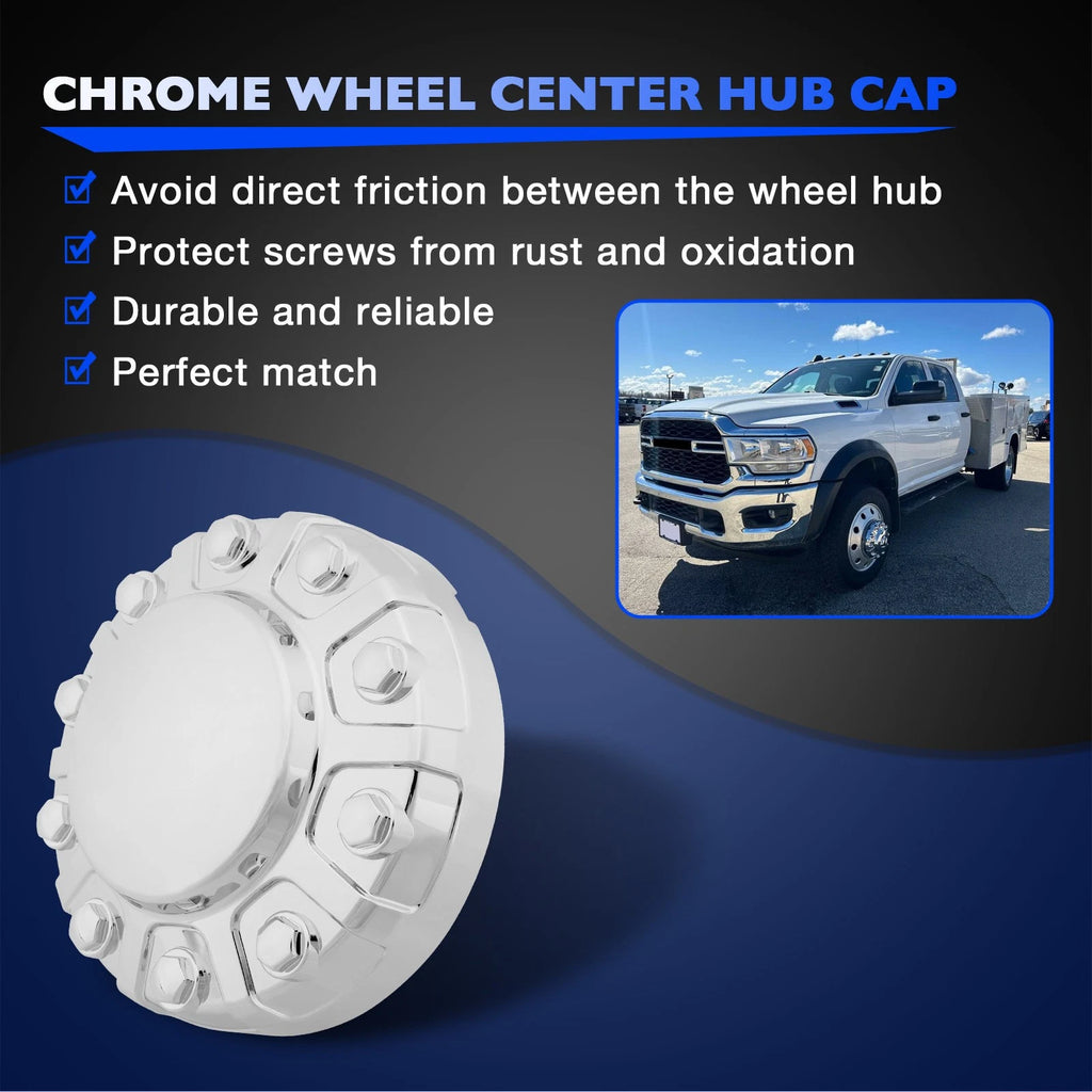2X Chrome Front Wheel Center Hub Cap Cover for Ram 4500 5500 (2019–2021) 6PG03SZ0AB