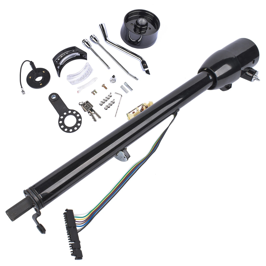 32'' Steering Column for Auto (Automatic, Black Painted, 9 Hole Wheel Adapter)