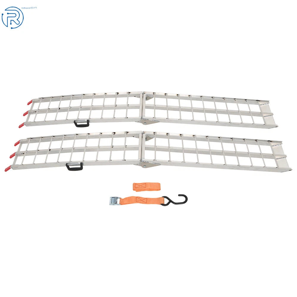2X 7.5' Aluminum Folding Loading Ramps for ATV UTV Truck Motorcycle