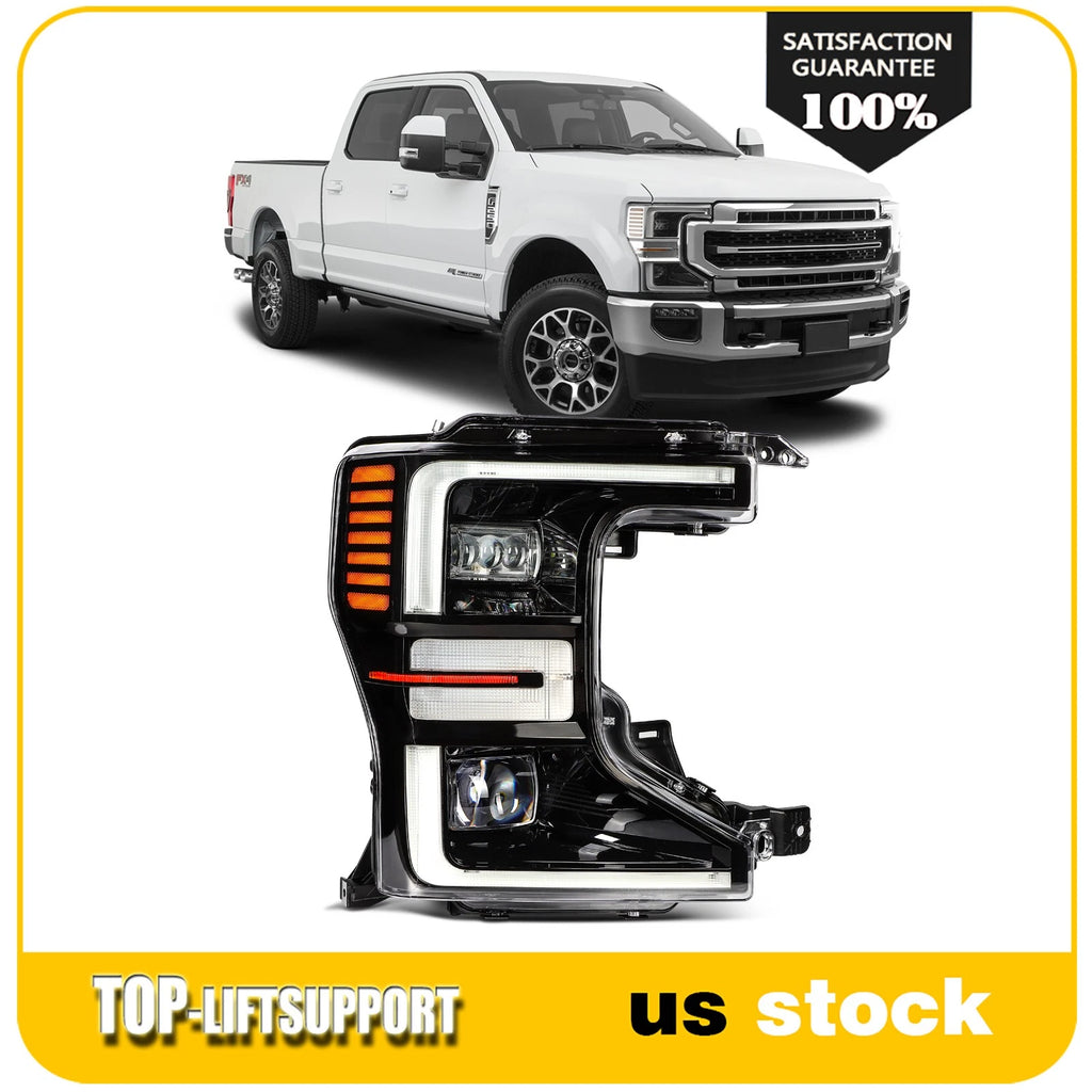 Right Side Black Amber LED Headlight for Ford F250 F350 Super Duty