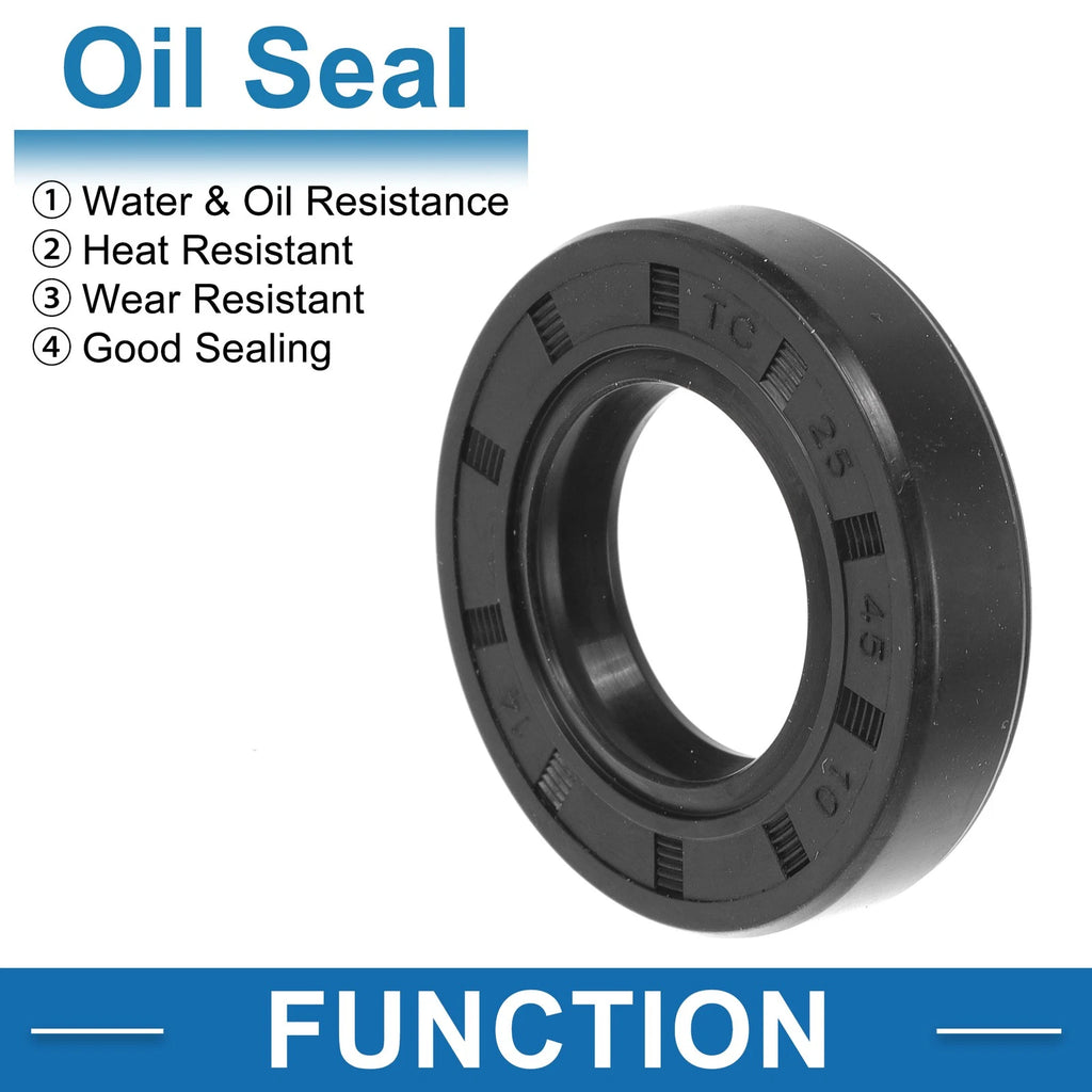 Set of 5 Oil Seal Rings for Rotary Shaft 25x45x10mm Nitrile Rubber