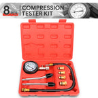 8 pcs Engine Cylinder Compression Tester Tool Kit for Auto Motorcycle Car