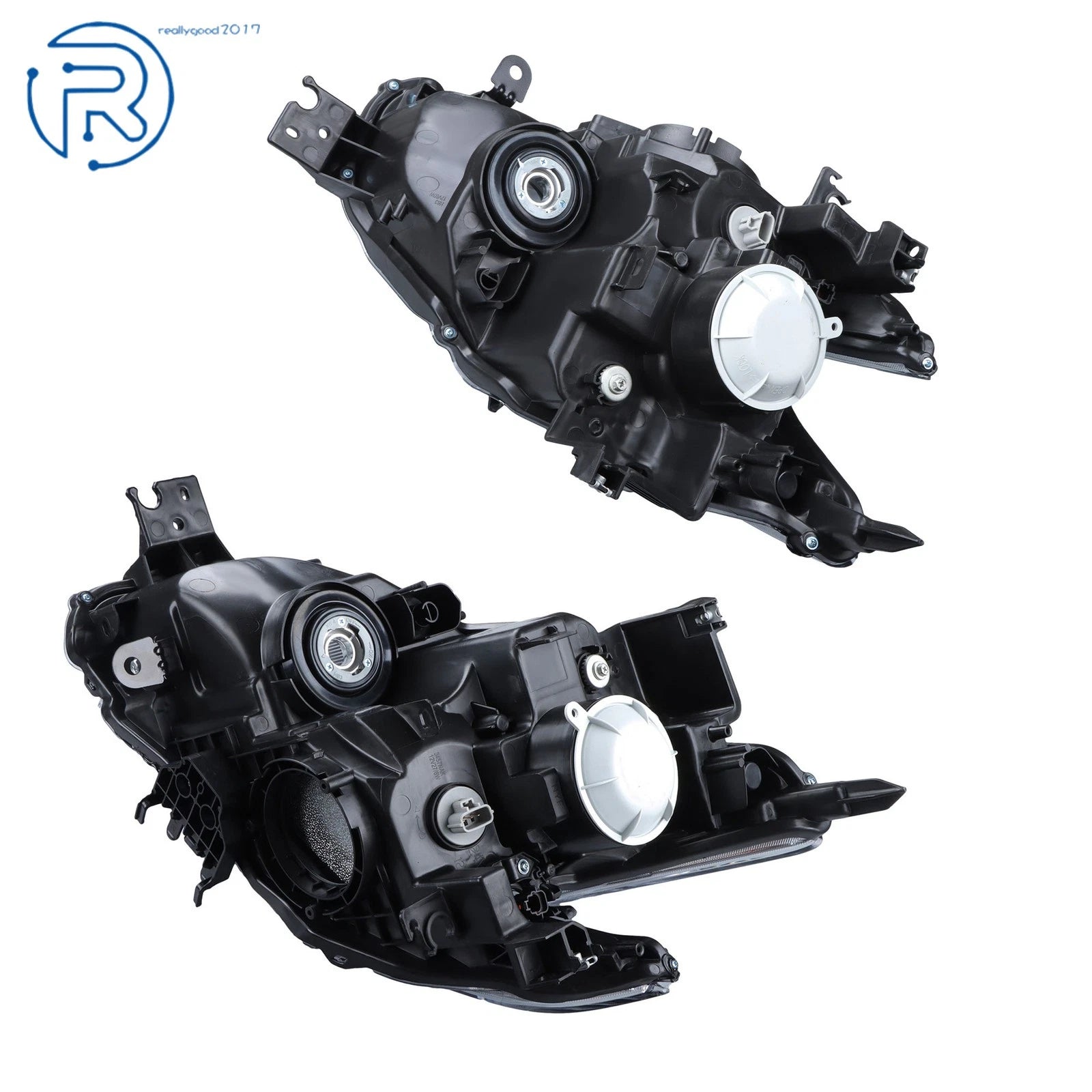 Set of 2 Xenon Headlights for Nissan Maxima (2009–2014) Dark Gray