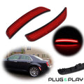 Set of 2 Red LED Rear Bumper Side Marker Lights for Chrysler 300