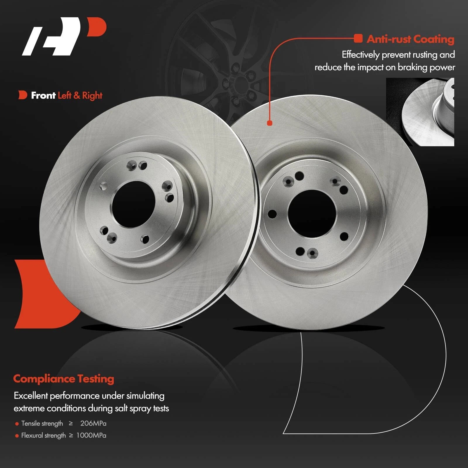 Front Disc Brake Rotors for Suzuki SX4 (2007-2013)