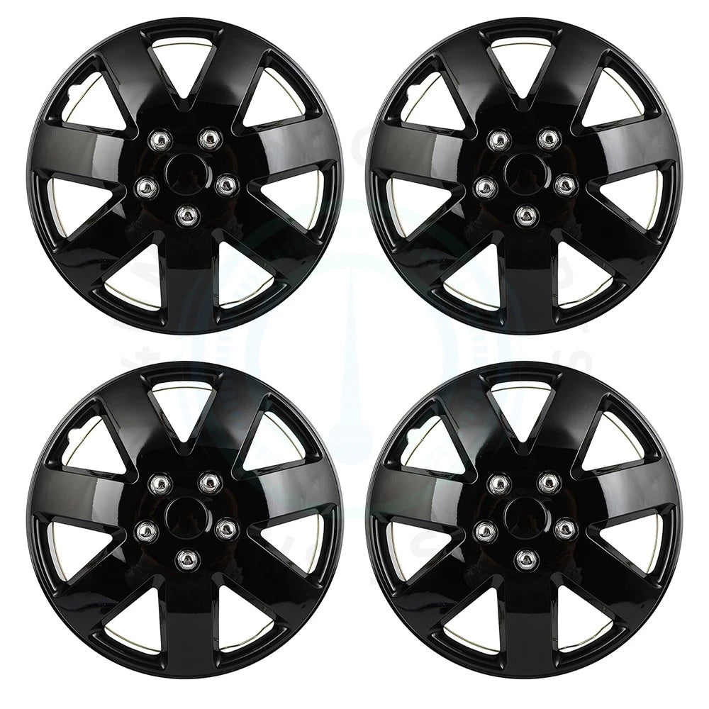 Set of 4 Black 16" Wheel Hub Caps for R16 Tire 5 Lug Wheels
