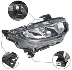 Halogen Projector Headlight for Honda Civic (2016–2018) Right Side