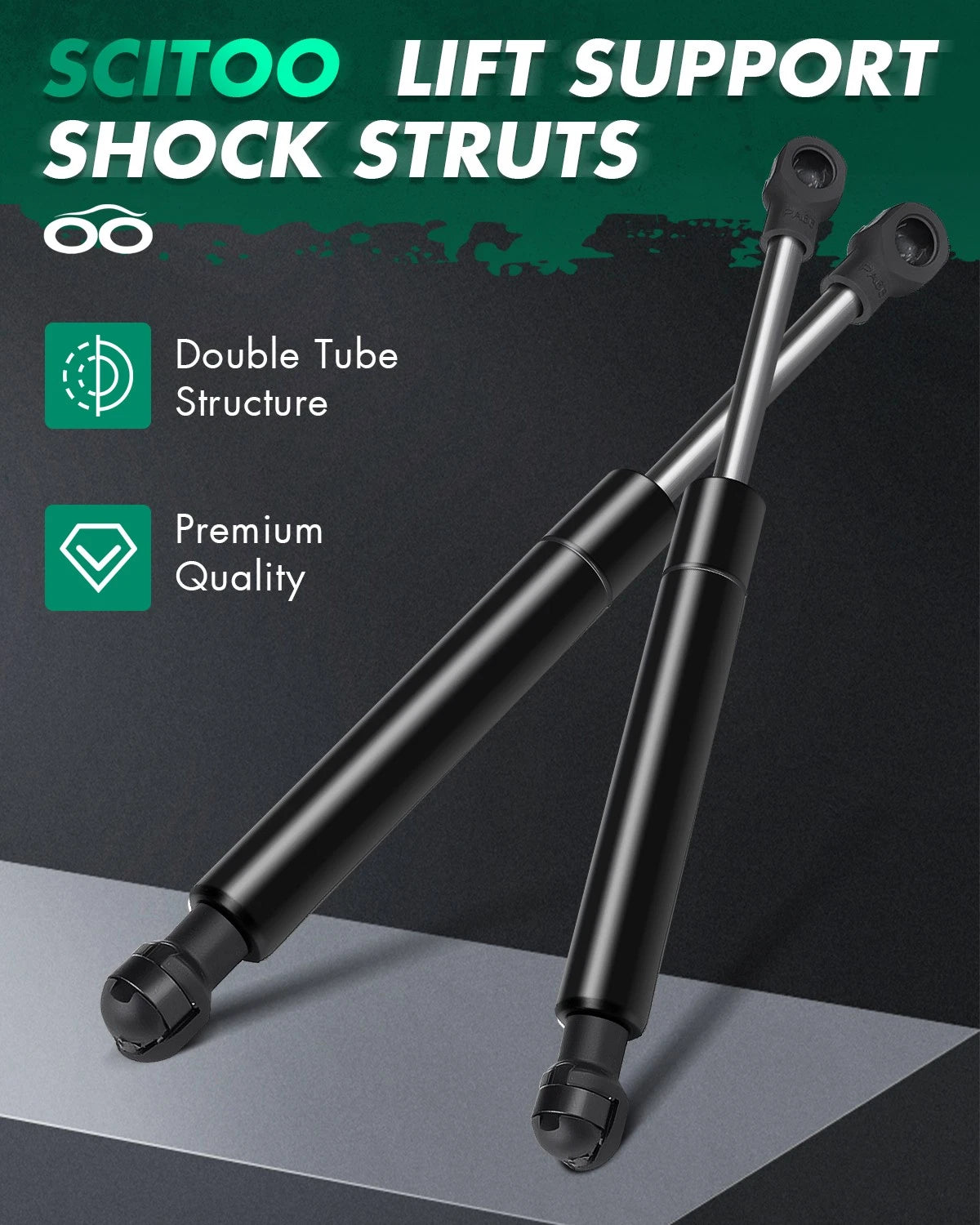 2X Rear Trunk Lift Supports Struts for Nissan Maxima (2004–2008) W/O Spoiler
