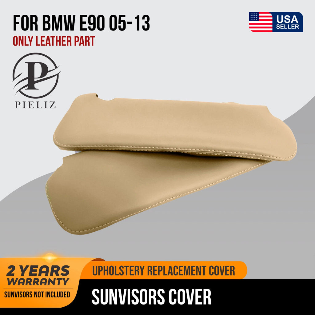 Sunvisor Leather Synthetic Covers for BMW E90 (2005–2013) Beige