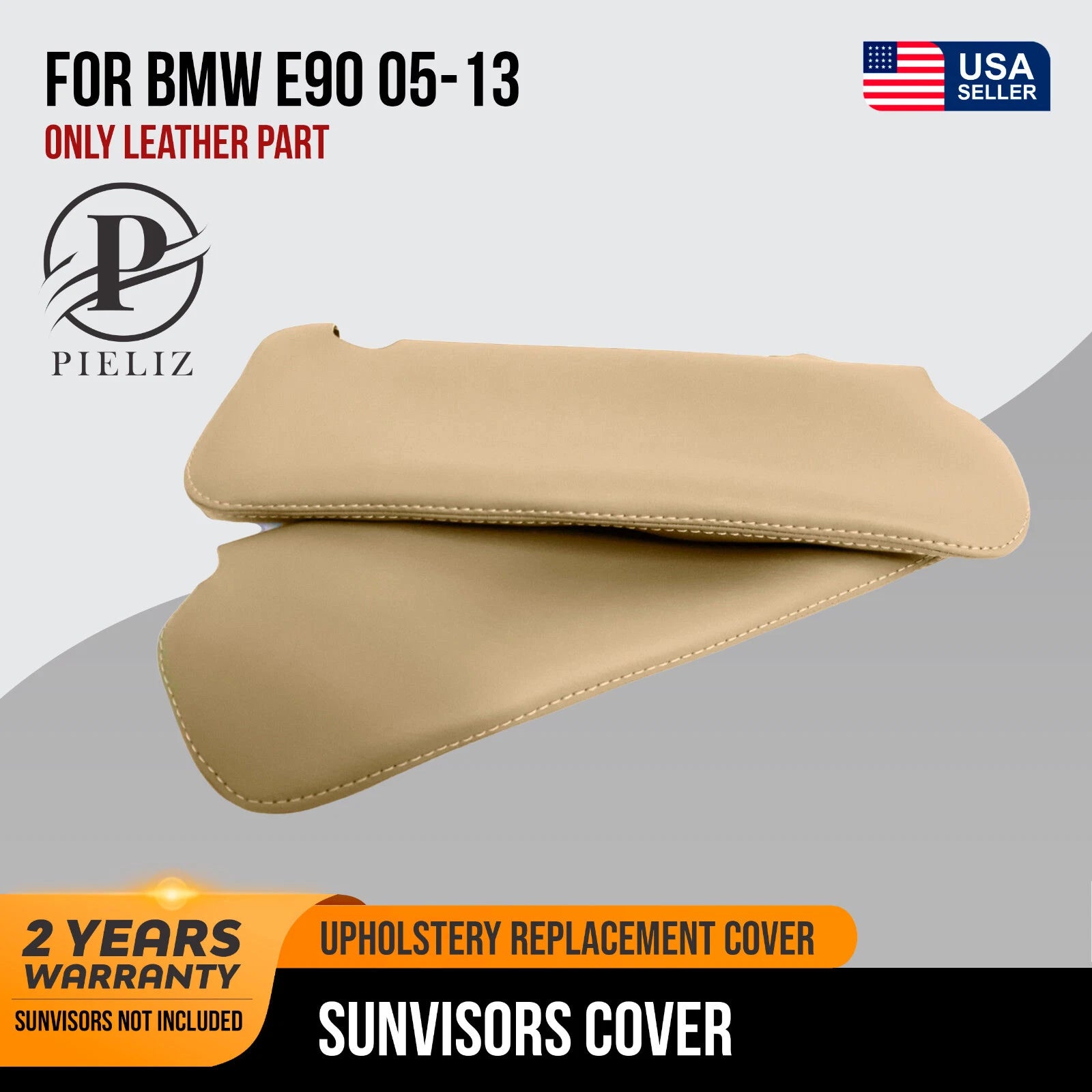 Sunvisor Leather Synthetic Covers for BMW E90 (2005–2013) Beige