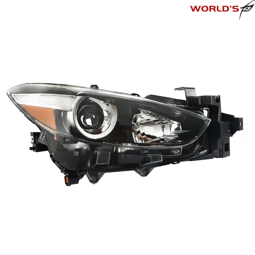 Right Side Headlight for Mazda 3 (2017–2018) Halogen Clear Lens Black Housing