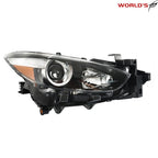 Right Side Headlight for Mazda 3 (2017–2018) Halogen Clear Lens Black Housing