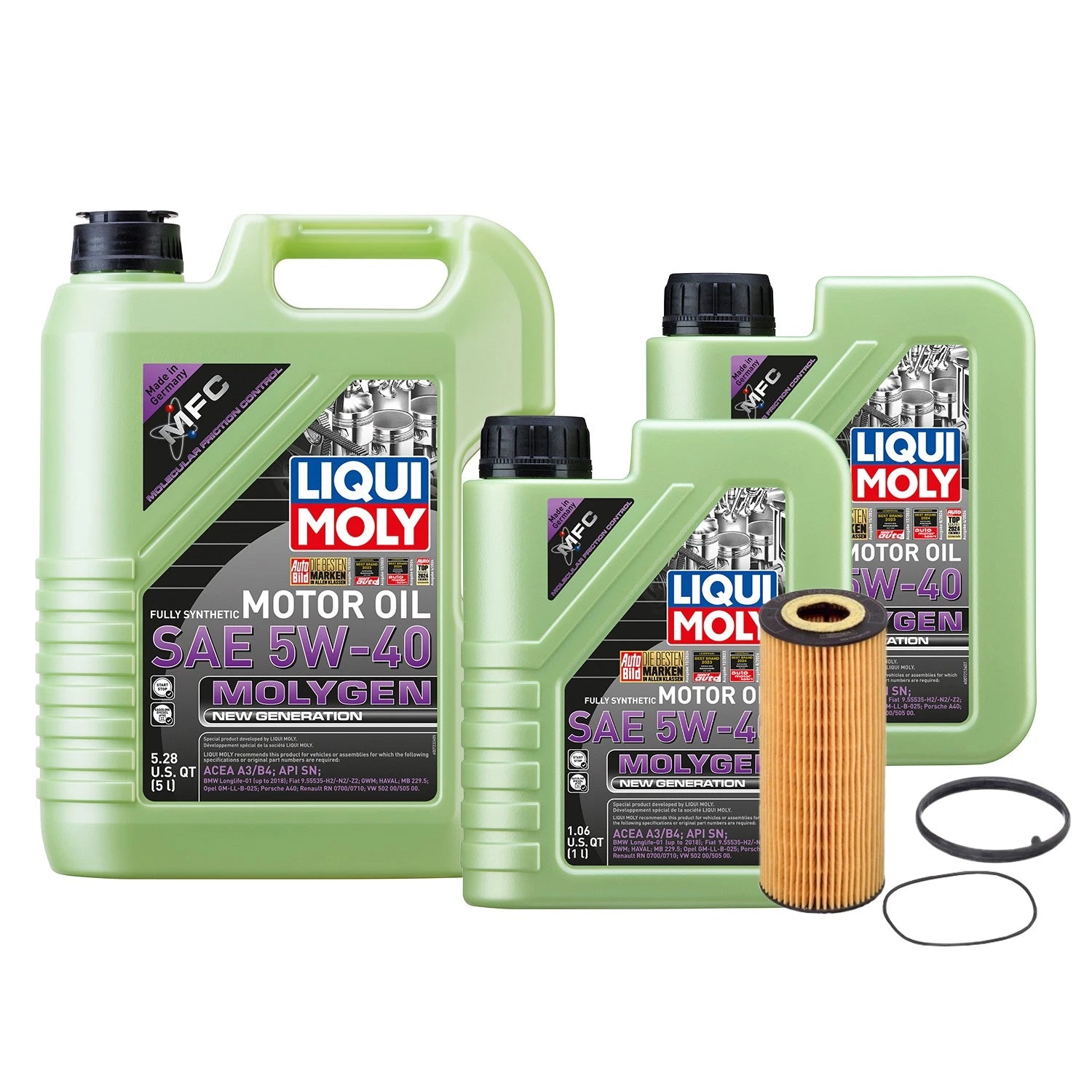 7L Liqui Moly Molygen 5W-40 Oil Change Kit for Audi V6 3.0/3.2L (2004–2012)
