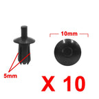 10 x 5mm Black Plastic Rivets Clips Bumper Fastener for BMW E46