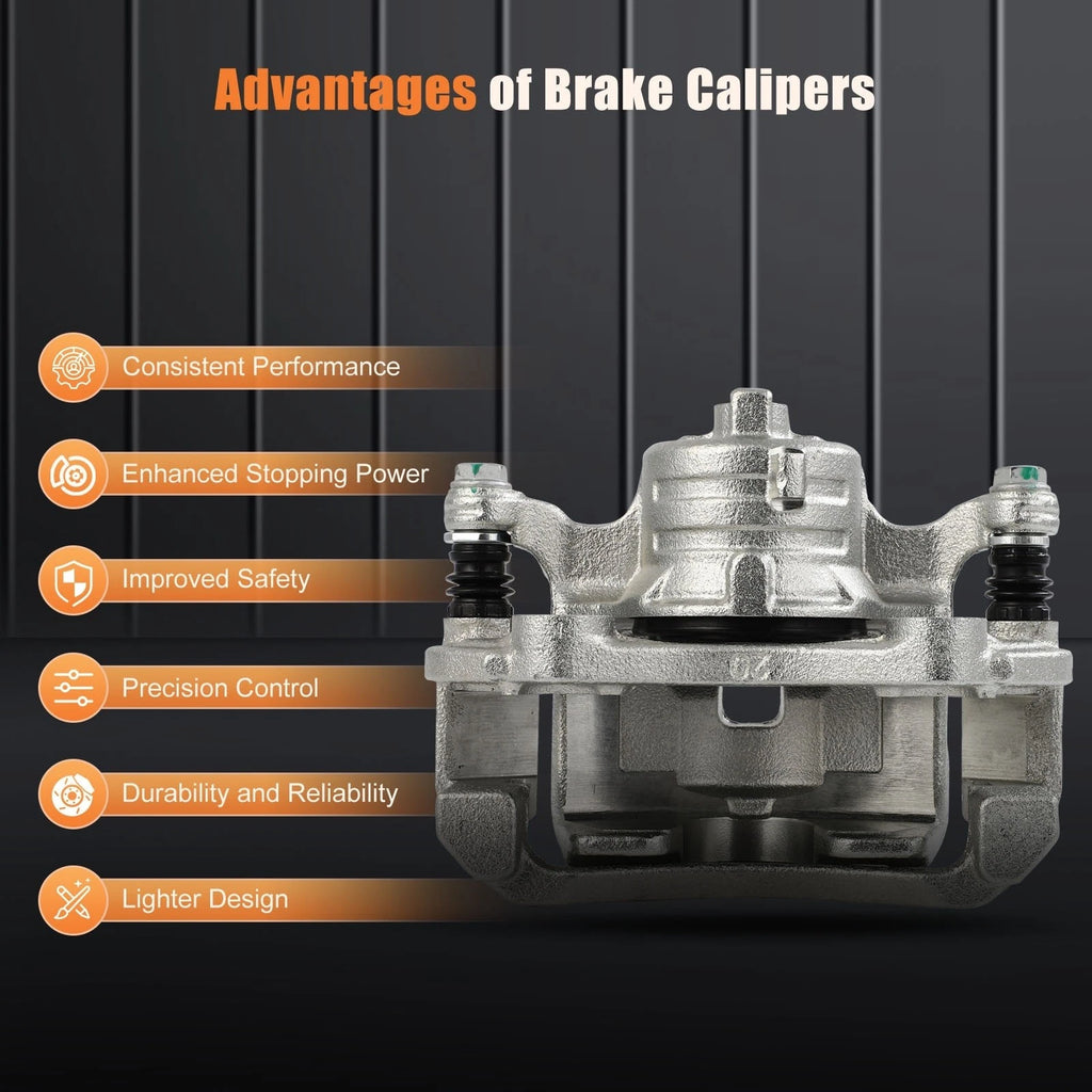 Front Pair Brake Calipers w/ Bracket for Nissan March (2012–2015)