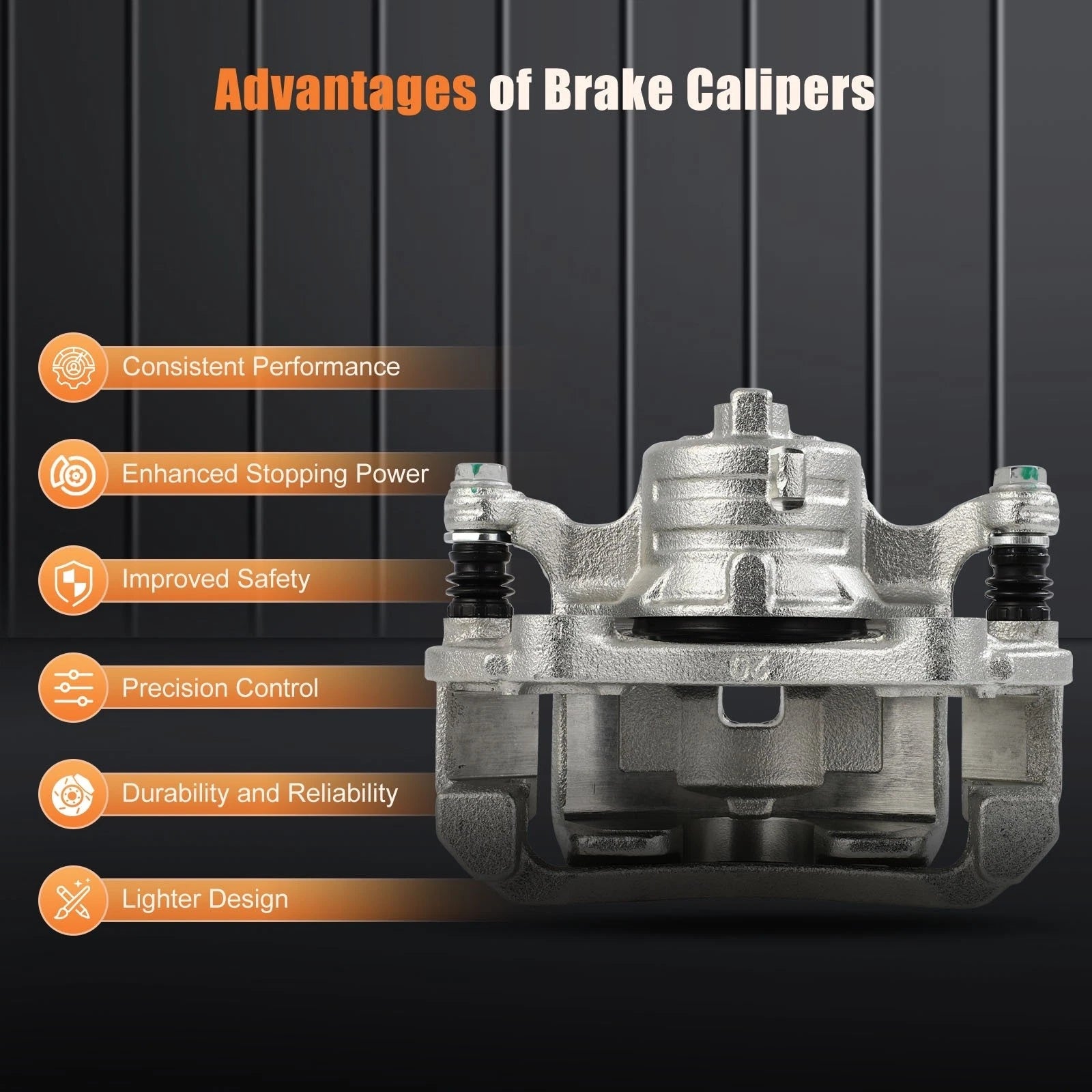 Front Pair Brake Calipers w/ Bracket for Nissan March (2012–2015)