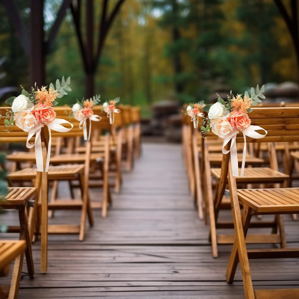 8PCS Aisle Chair Decorations for Wedding Ceremony Party Decor