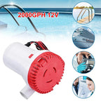 2000GPH 12V Submersible Electric Bilge Pump for Marine Plumbing (2000-2000)
